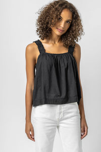 Elastic strap tank - black