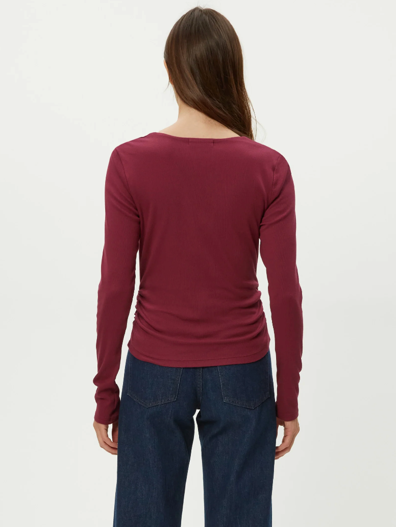 Sarah square neck top - garnet