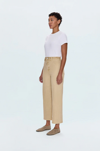 Penny crop high-rise wide leg jean - sand dollar