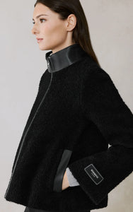 Kaitlyn boucle trapeze jacket - black