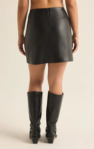 Ciera leather skirt - black