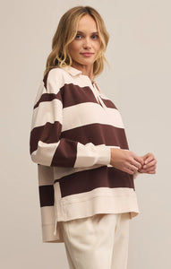 Rugby brushed fleece henley - sandalwood