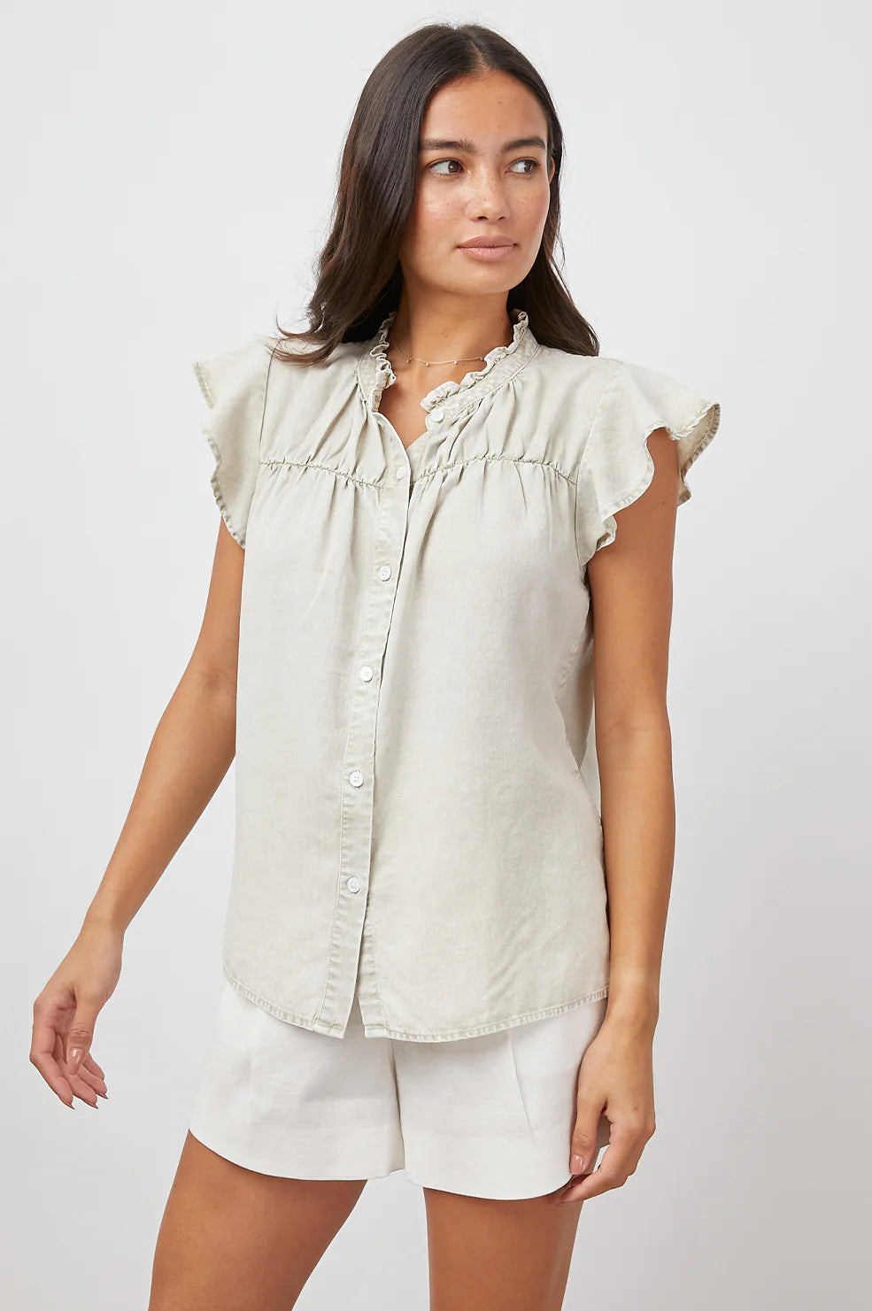 Ruthie top - sage acid wash