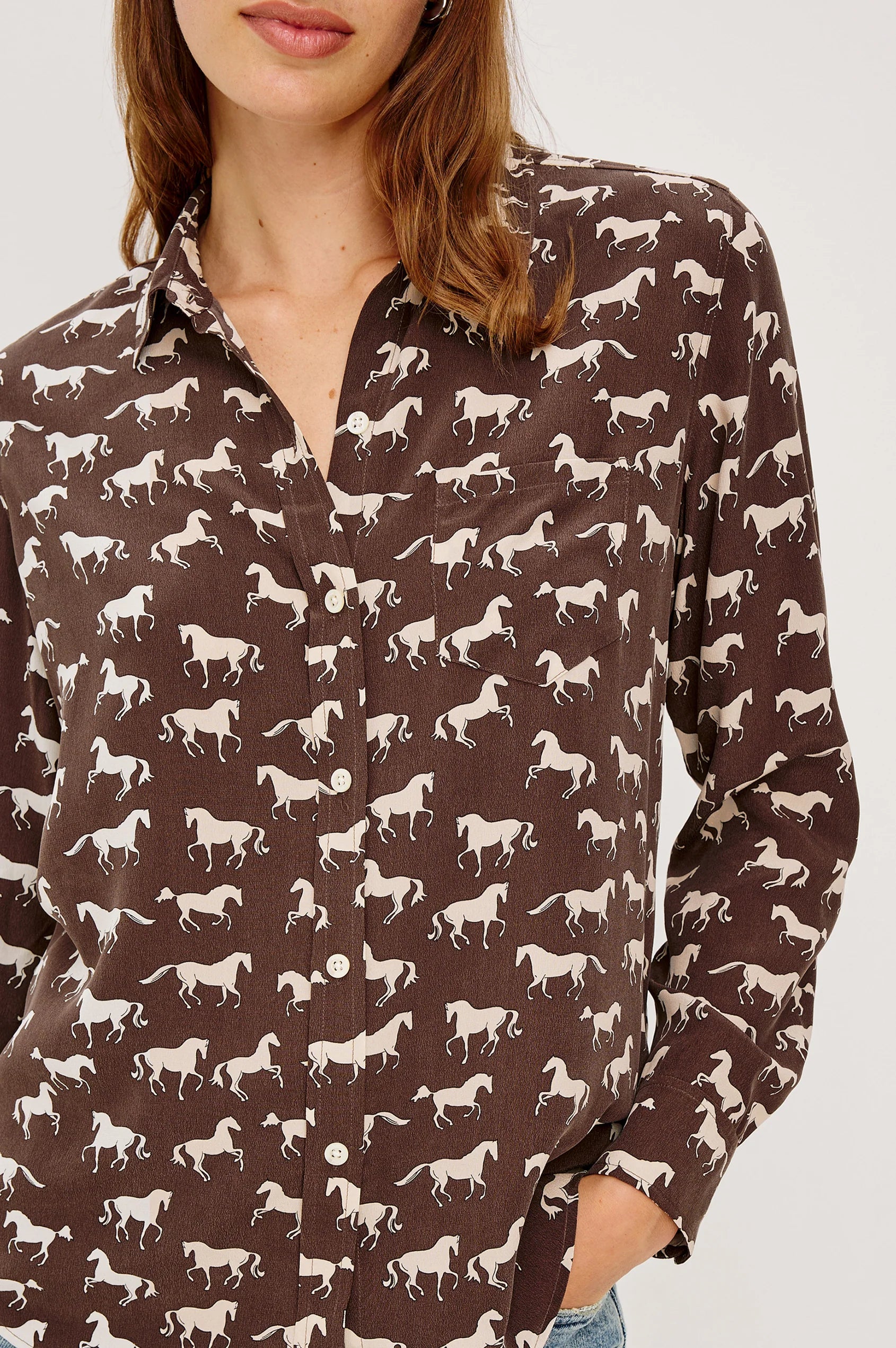 Kate shirt - ivory horses