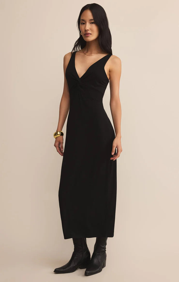 Eleve twist midi dress - black