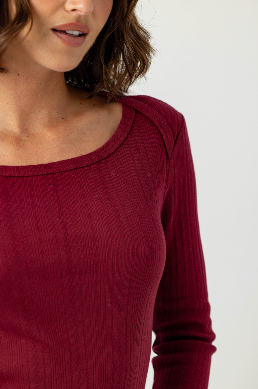 Pointelle Sam tee - black