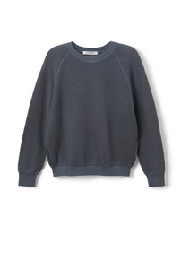 Ziggy inside out cotton fleece shrunken crew - night