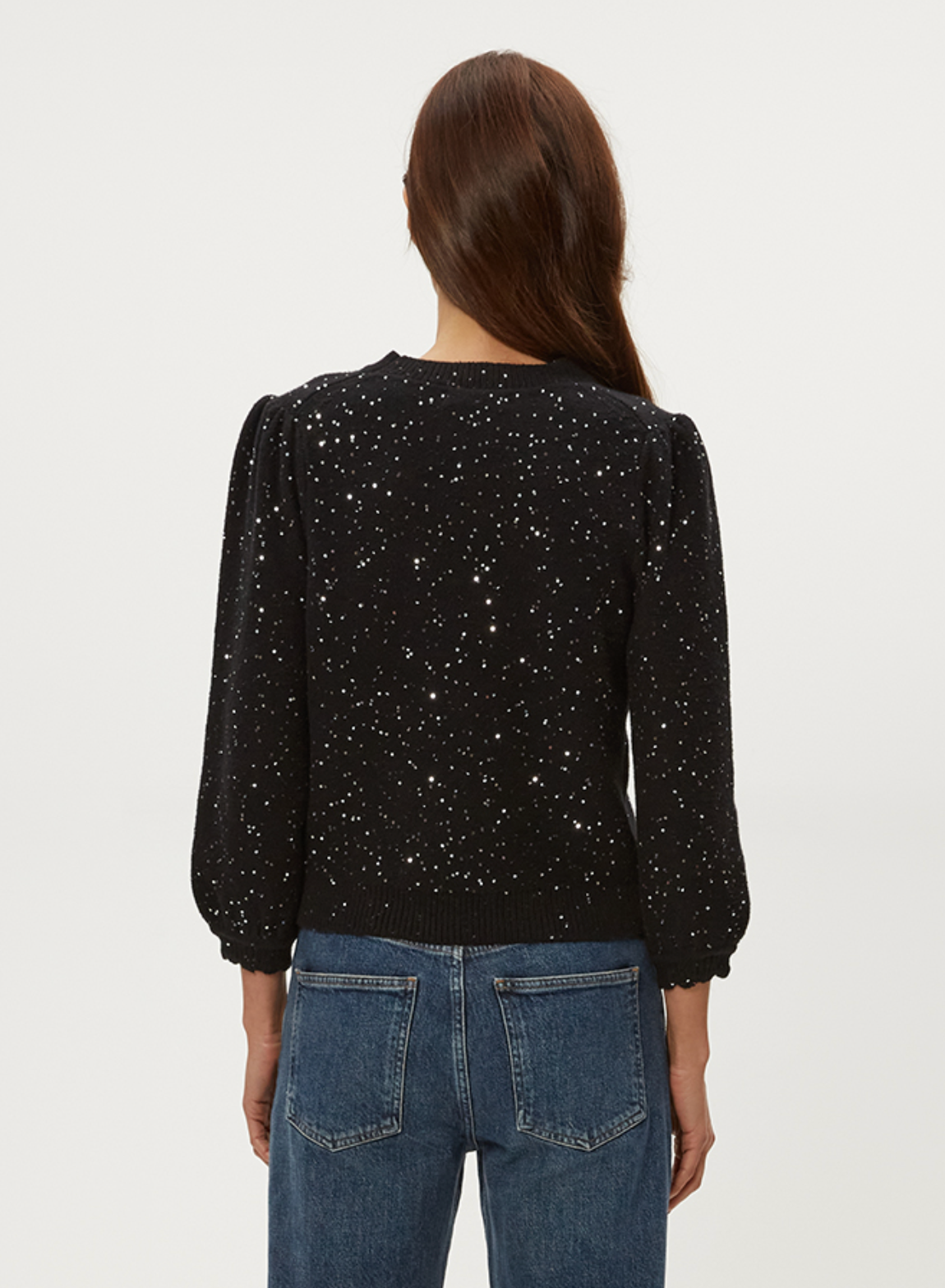 Deanna femme sleeve sweater - black