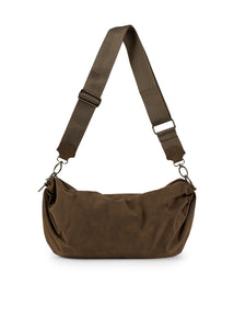 Ollie vegan suede sling bag - espresso