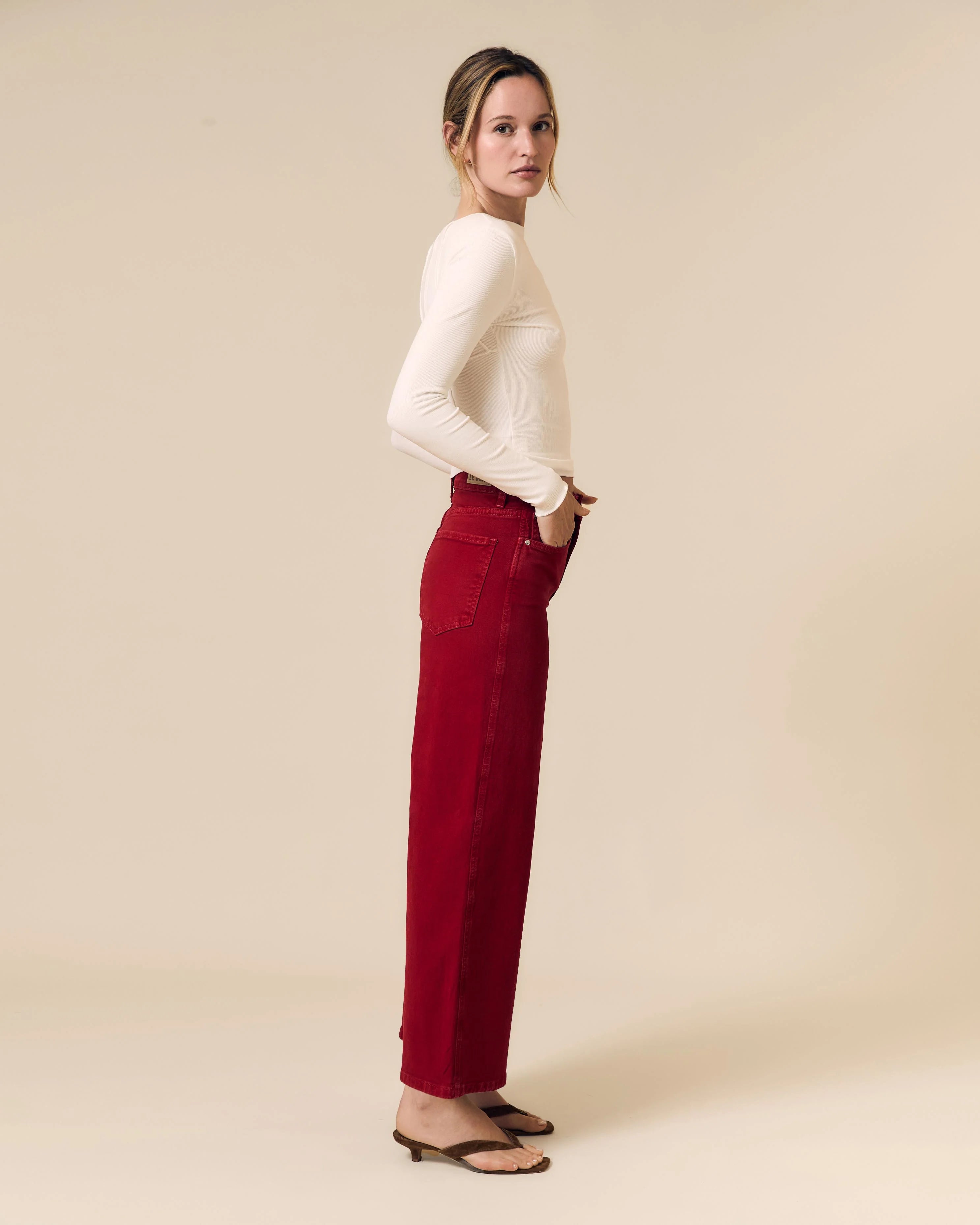 Juliette wide-leg ankle - red