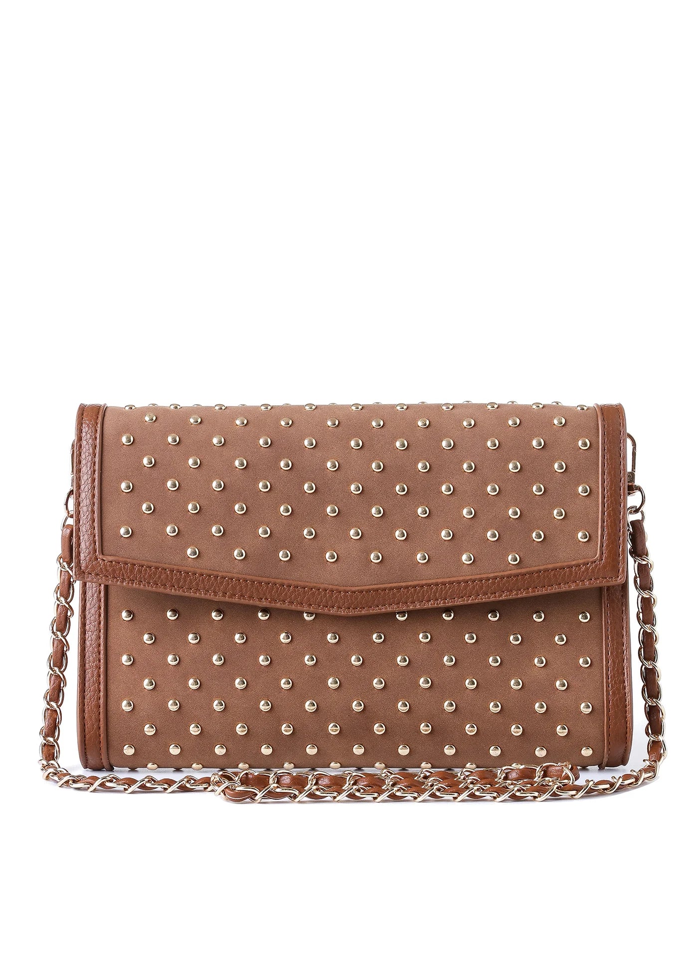 Beth clutch - saddle suede