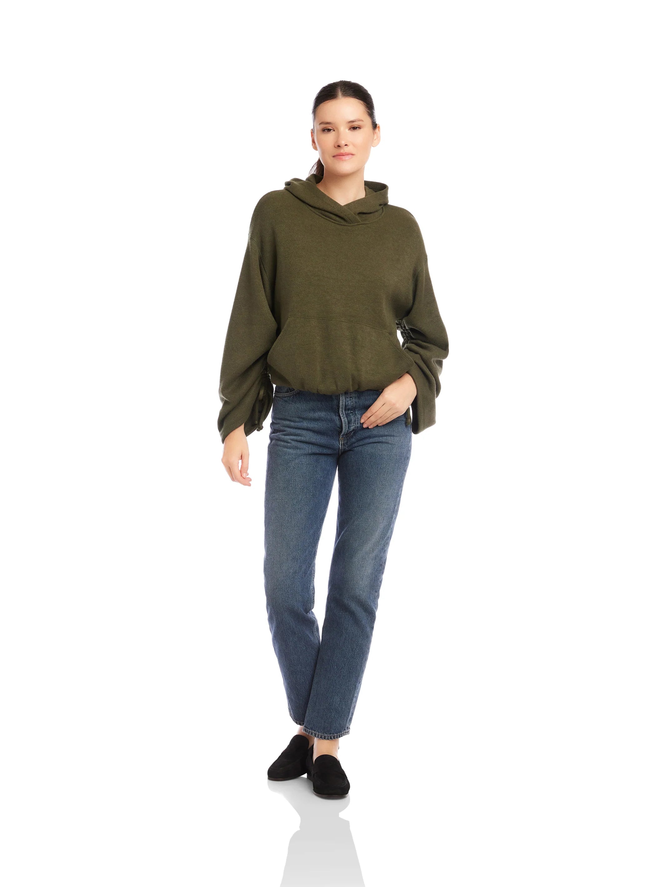 Makenna bubble sweatshirt - olive