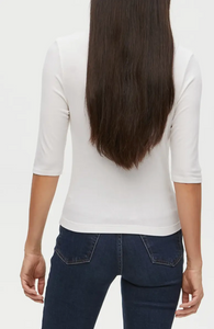 Maeve elbow sleeve crew neck top - chalk
