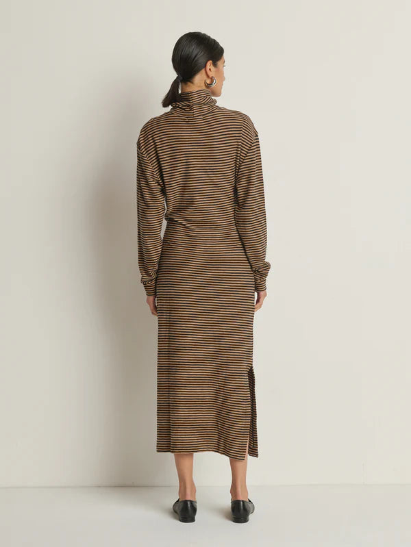 Mariel dress- mini cocoa stripe