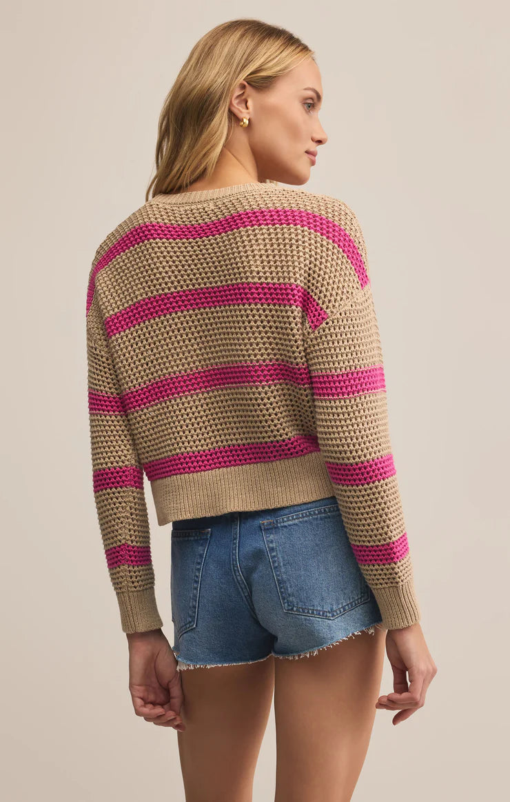 Broadbeach striped sweater - biscuit