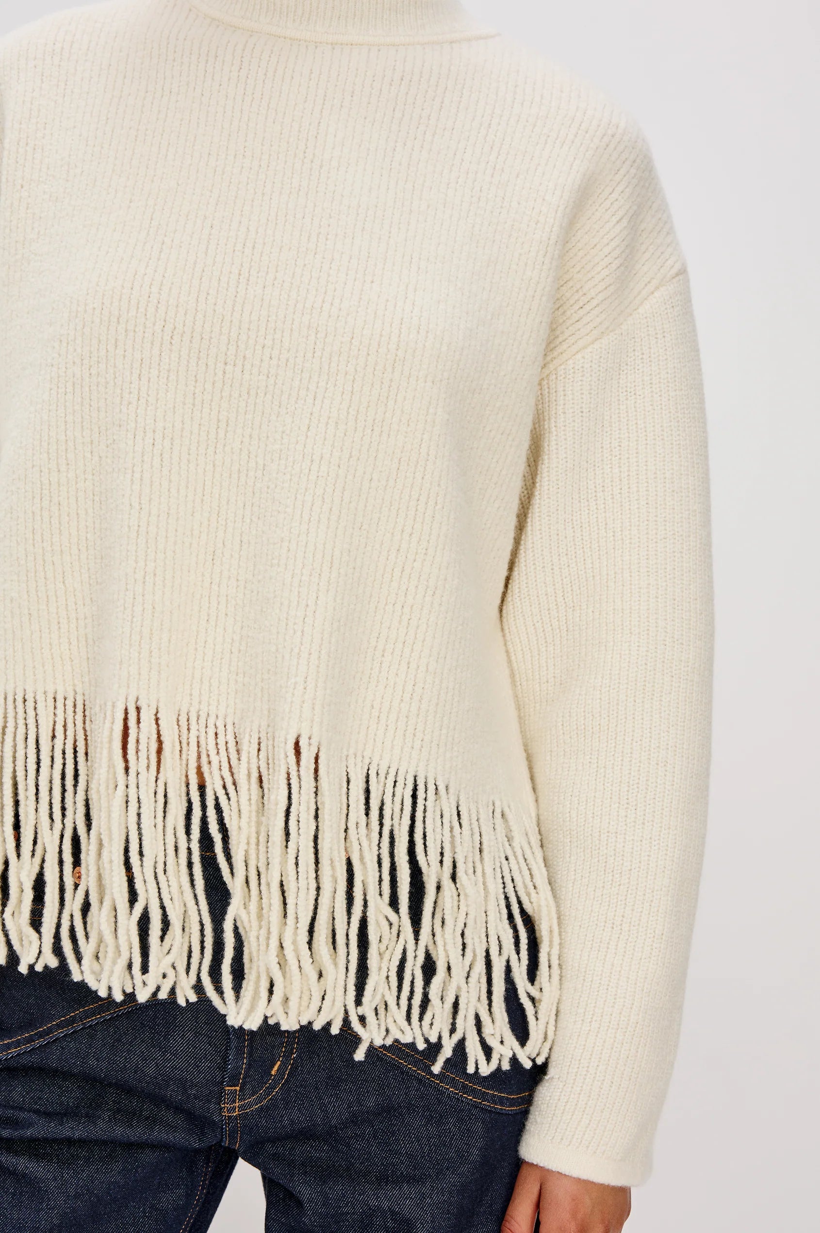 Lise sweater - ivory fringe
