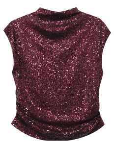 Gwennie Sequin Tank - eggplant
