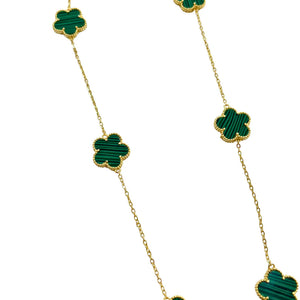 Adeline clover necklace - malachite green