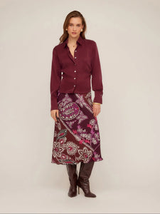 Tawnie Side Pleat Shirt - wine