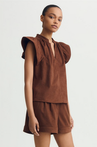 Venora top - brown suede