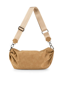 Ollie vegan suede sling bag - toast