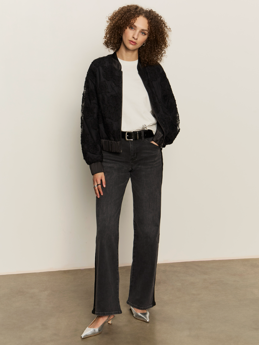 Rosy party bomber - black