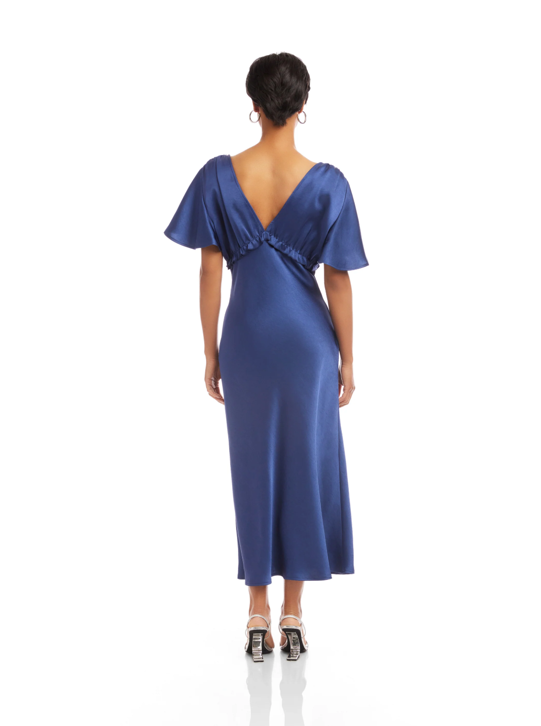 Shailene Flutter Sleeve Dress - deep blue