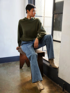 Makenna bubble sweatshirt - olive