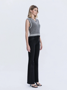 F6314BK - Full Length Black Bootcut Jeans - black
