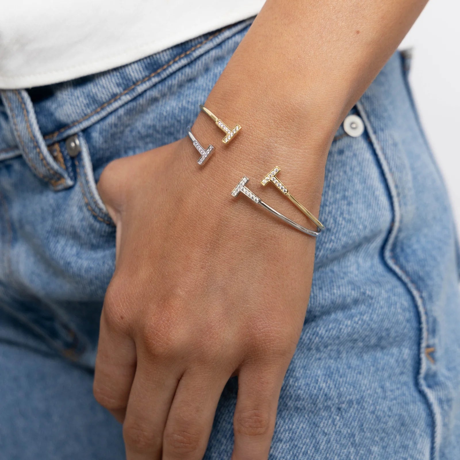 Nellie T cuff bracelet - silver