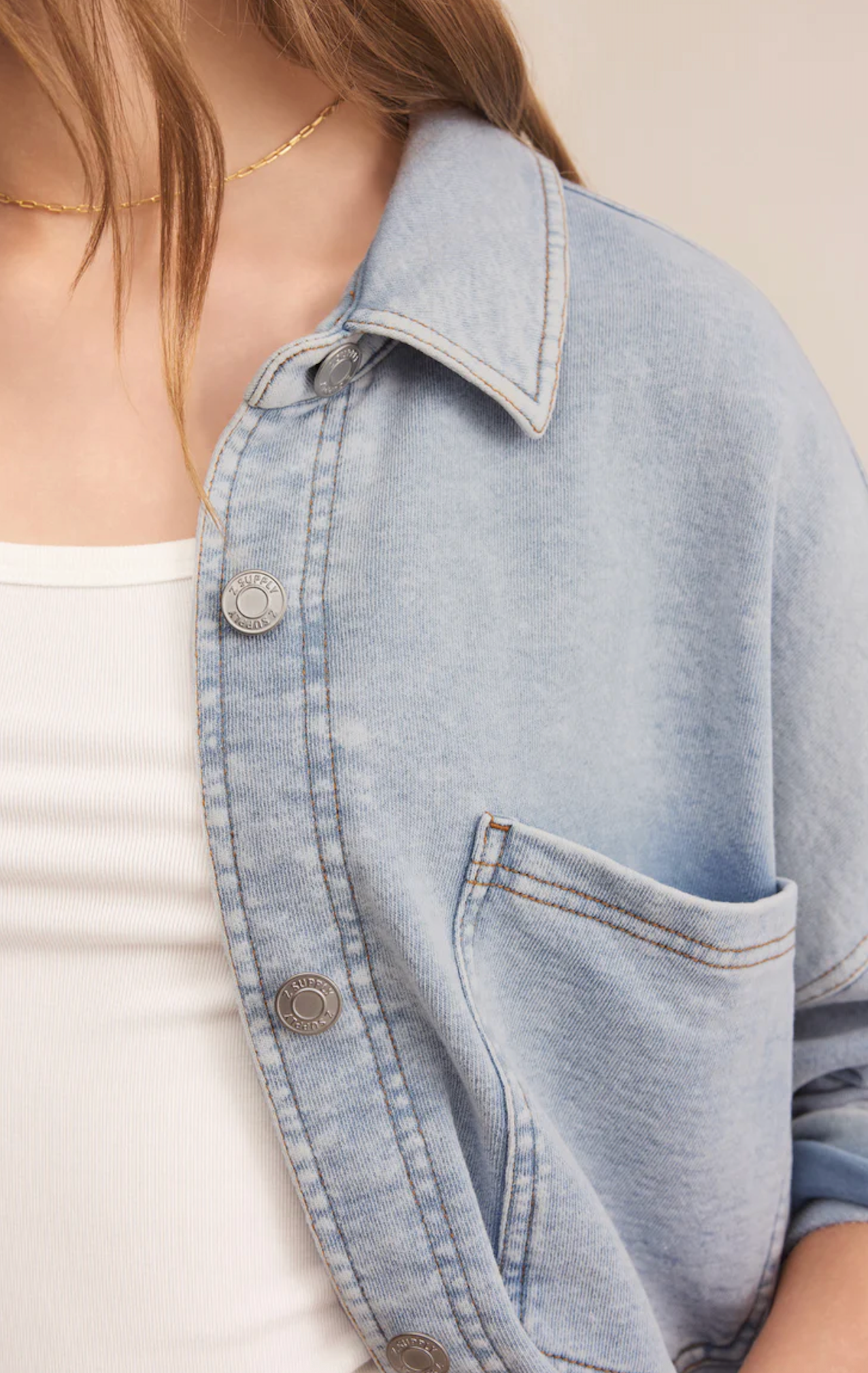 All Days Knit Denim Jacket - washed indigo