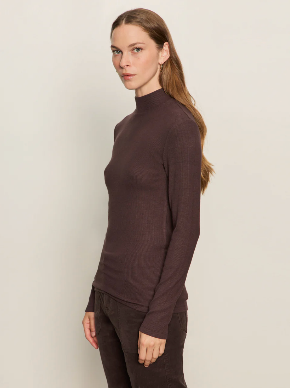 Long sleeve mock essential top - semi sweet