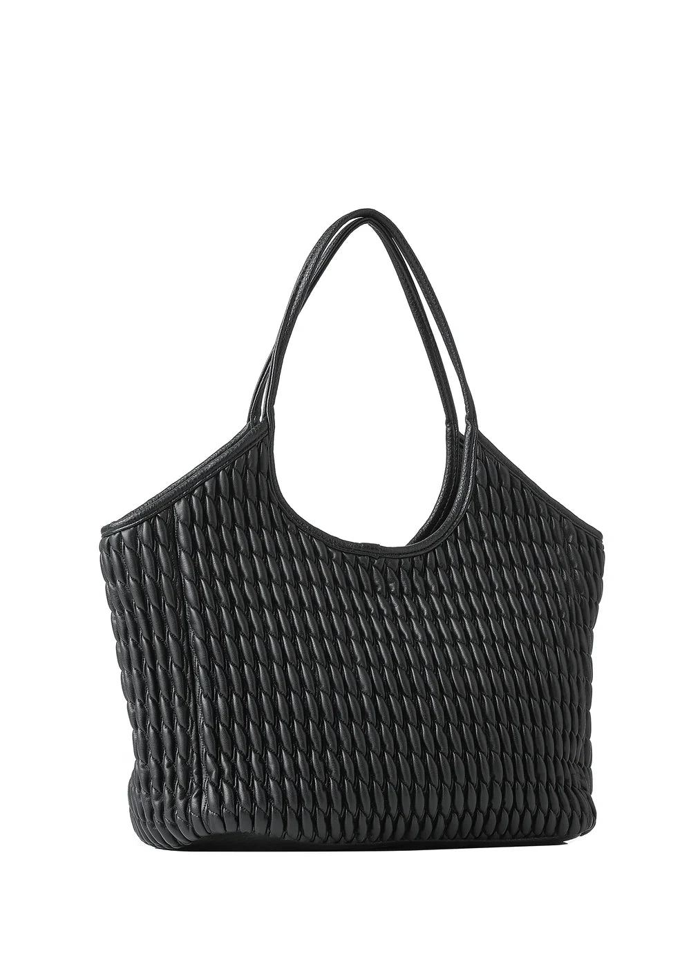 Isla tote - jet black vegan leather