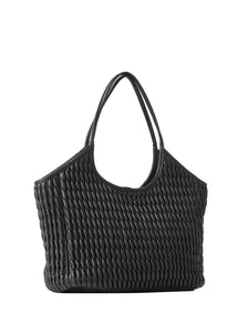 Isla tote - jet black vegan leather
