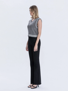 F6314BK - Full Length Black Bootcut Jeans - black