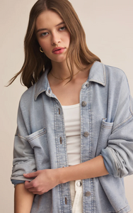 All Days Knit Denim Jacket - washed indigo