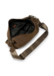 Ollie vegan suede sling bag - espresso