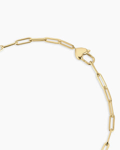 Heart padlock necklace - gold