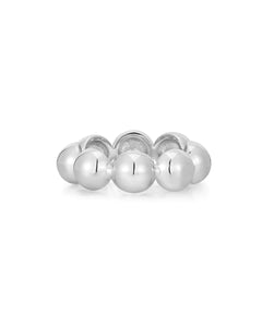 Oversized ball chain ring - silver