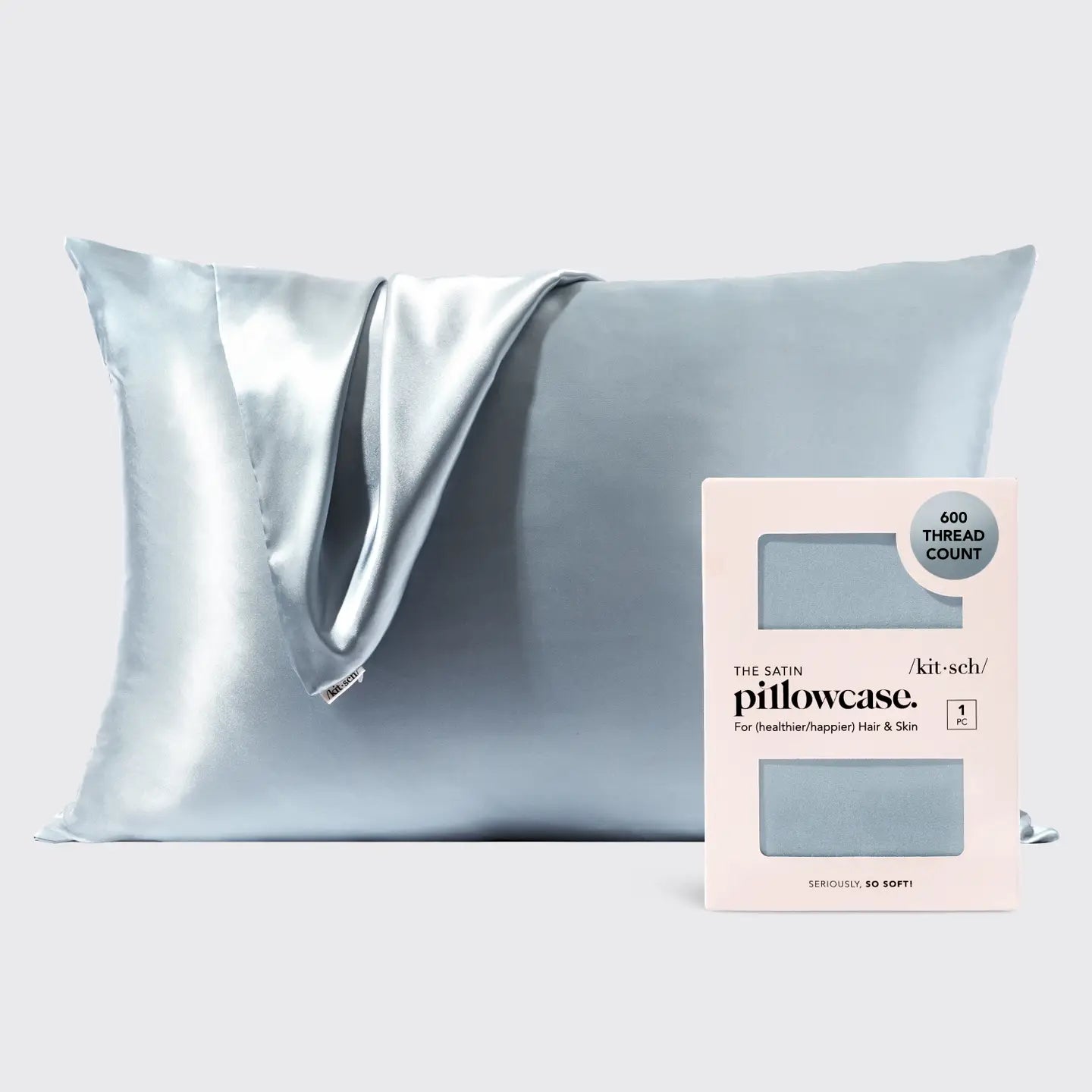 Satin pillowcase - haze blue