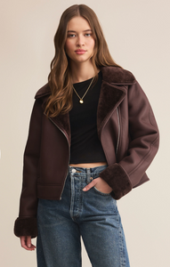Locklin sherpa jacket - chocolate cherry