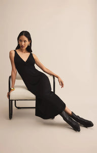 Eleve twist midi dress - black