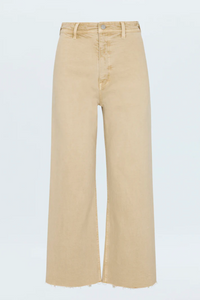 Penny crop high-rise wide leg jean - sand dollar