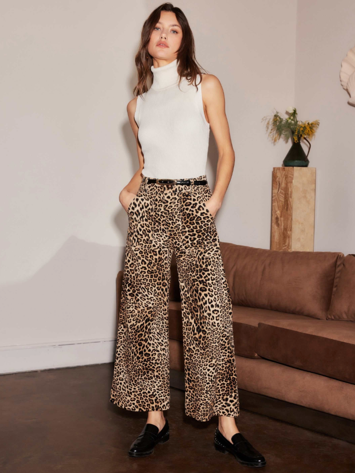 Rylee Cropped Pants - leopard