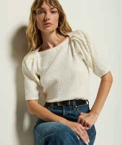 Deana textured tee - porcelain