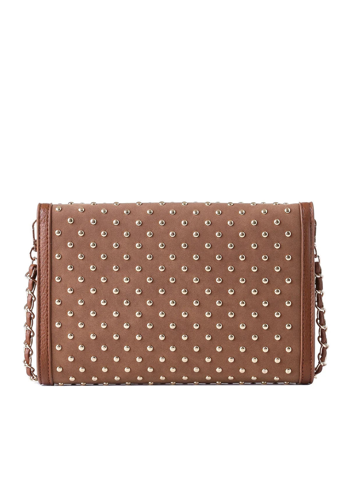 Beth clutch - saddle suede