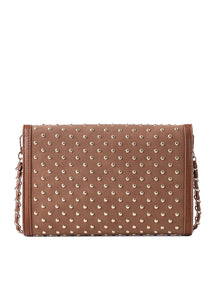 Beth clutch - saddle suede