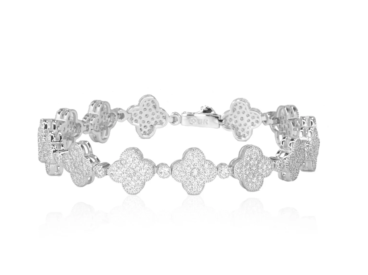 Gracie clover tennis bracelet - silver