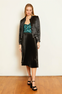 Mia shiny woven skirt - black