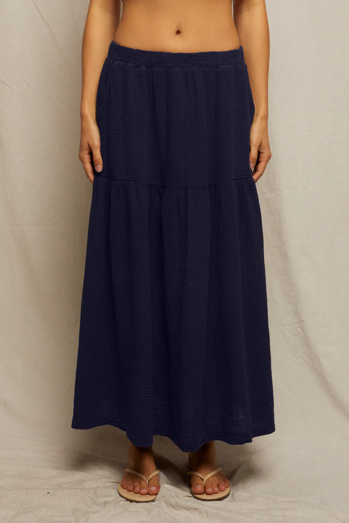 Bella gauze skirt - navy